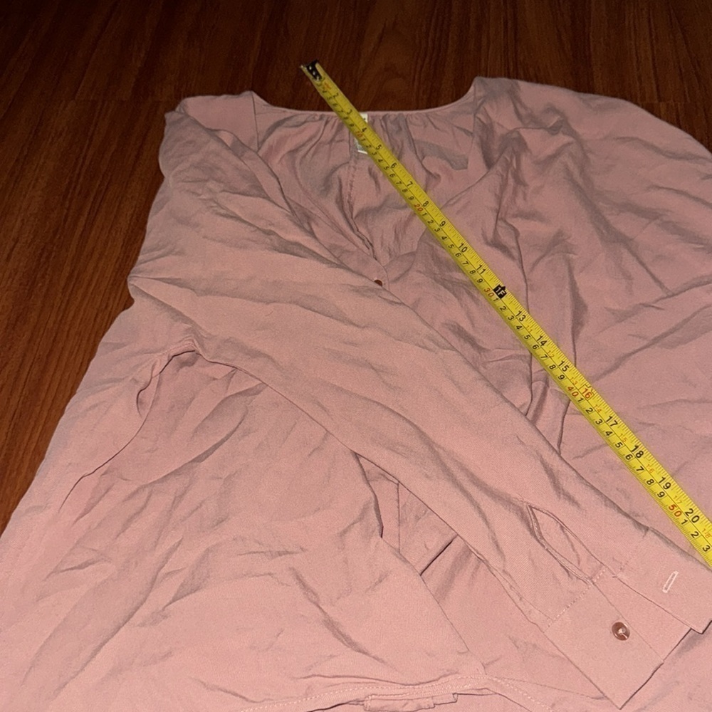 Zara TRF blouse Top Lyocell Mauve Dusty Pink Long Sleeve Popover Button Up XS - Picture 5 of 8